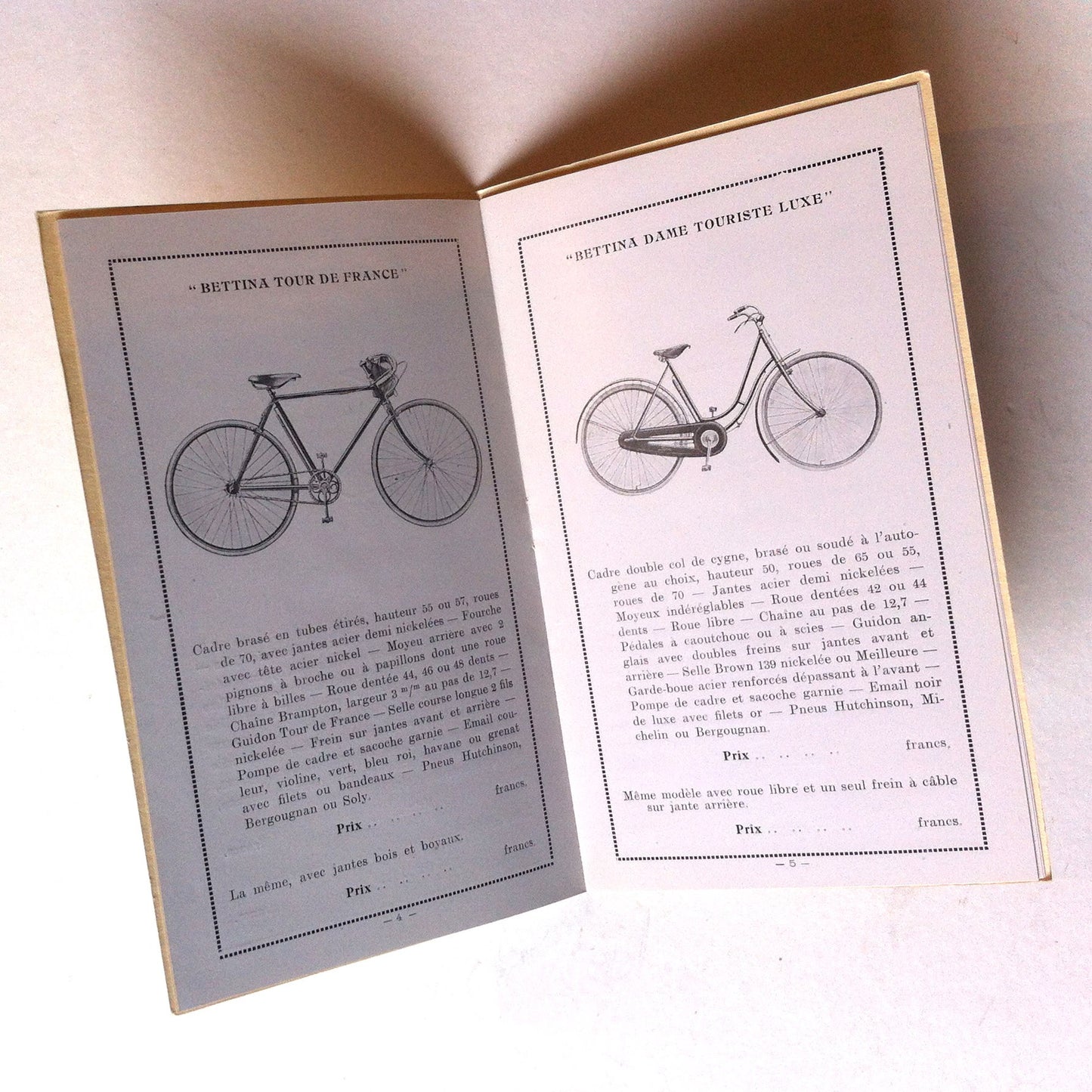 Catalogue ancien Cycles Bettina