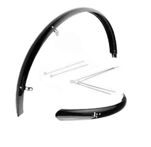 28" Black Mudguard with Adjustable Rods