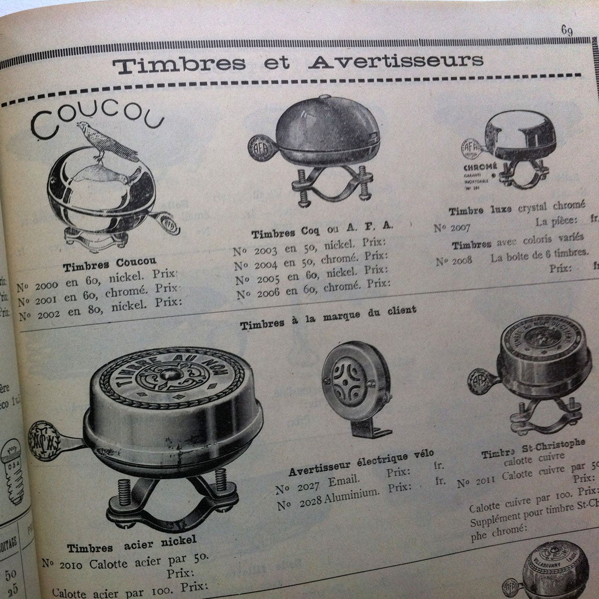 Old catalogue for cycles